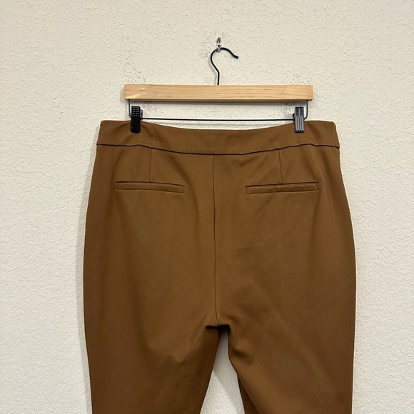 THE ESSENTIAL SLIM by ANTHROPOLOGIE Ankle Zip Trousers Pants Camel Brown - Picture 7 of 14